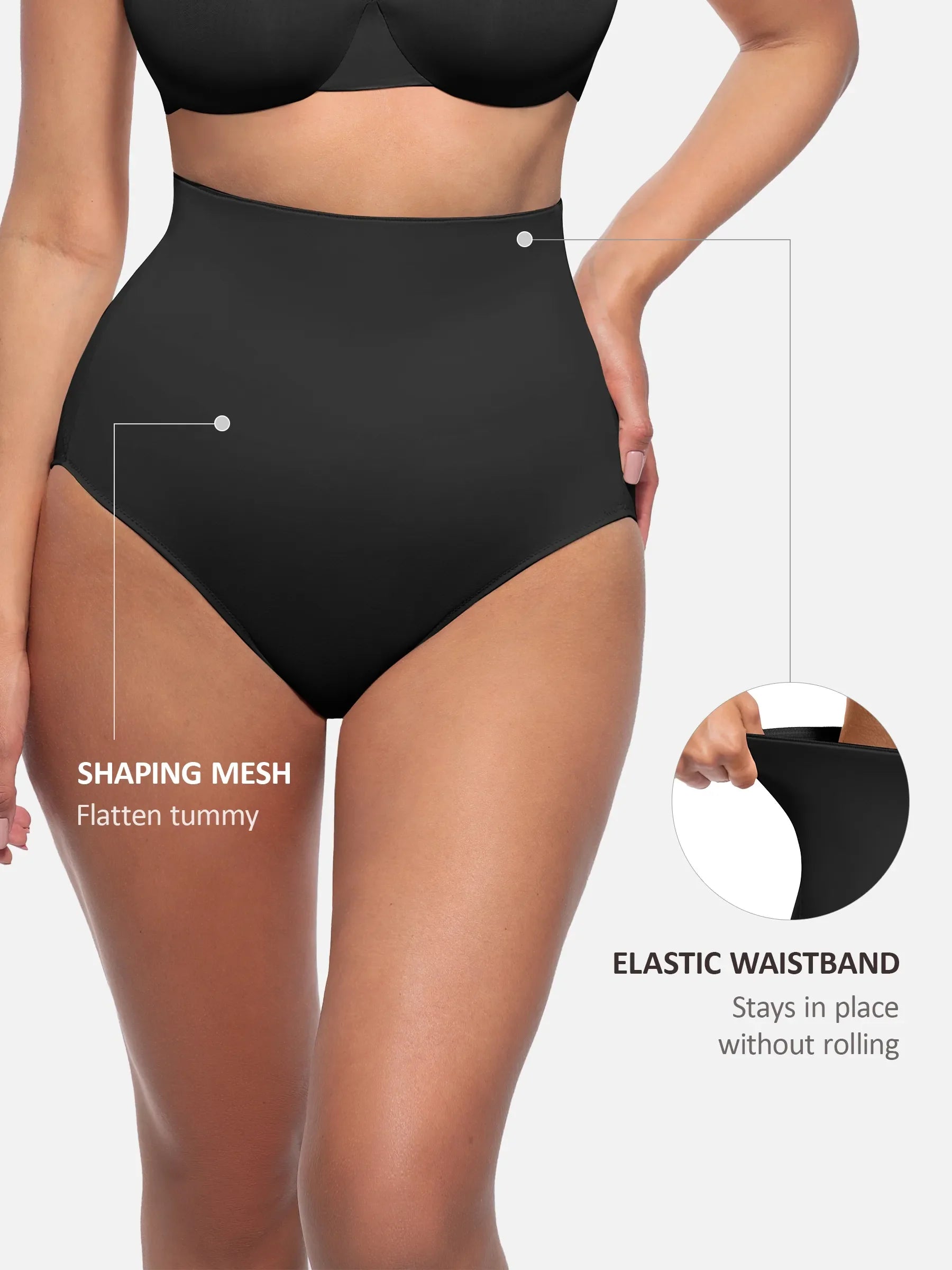 Neonwears Built-in Elastic Mid-Waist Shaping Panties