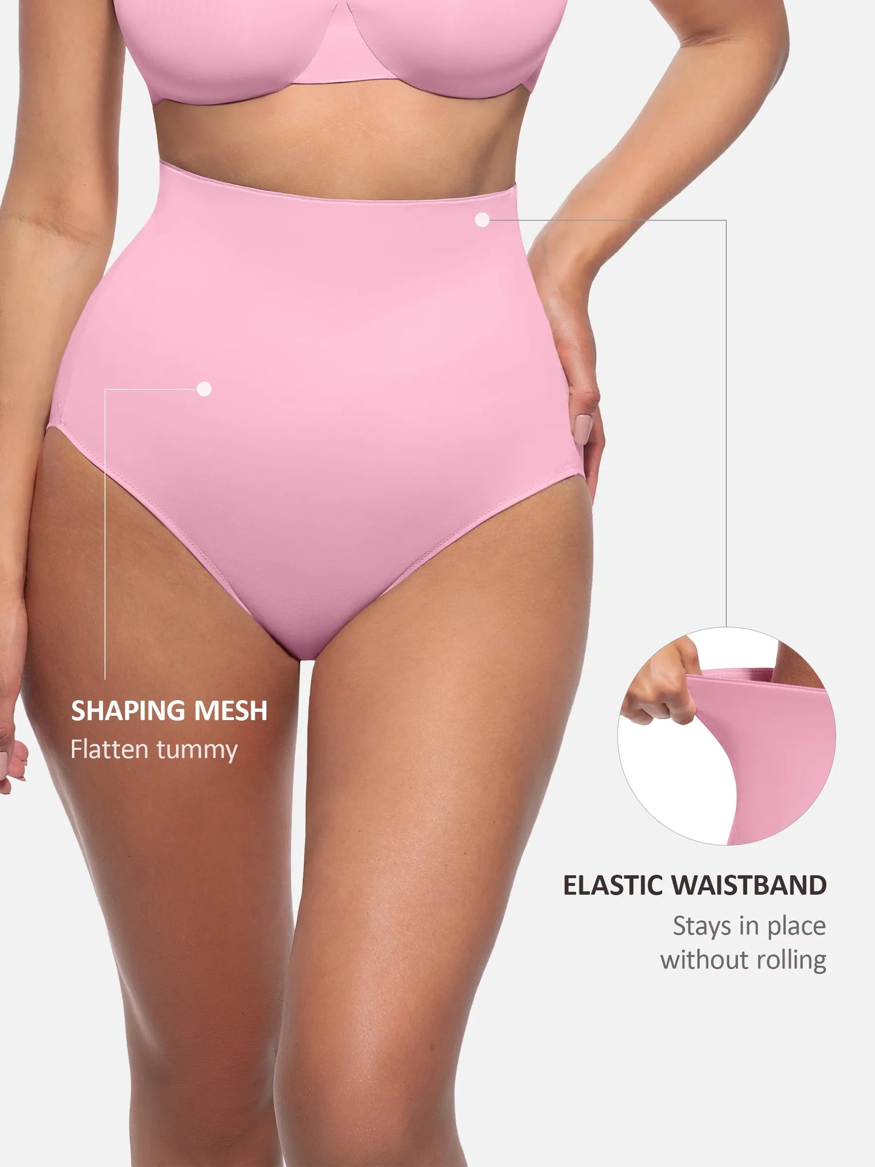 Neonwears Built-in Elastic Mid-Waist Shaping Panties