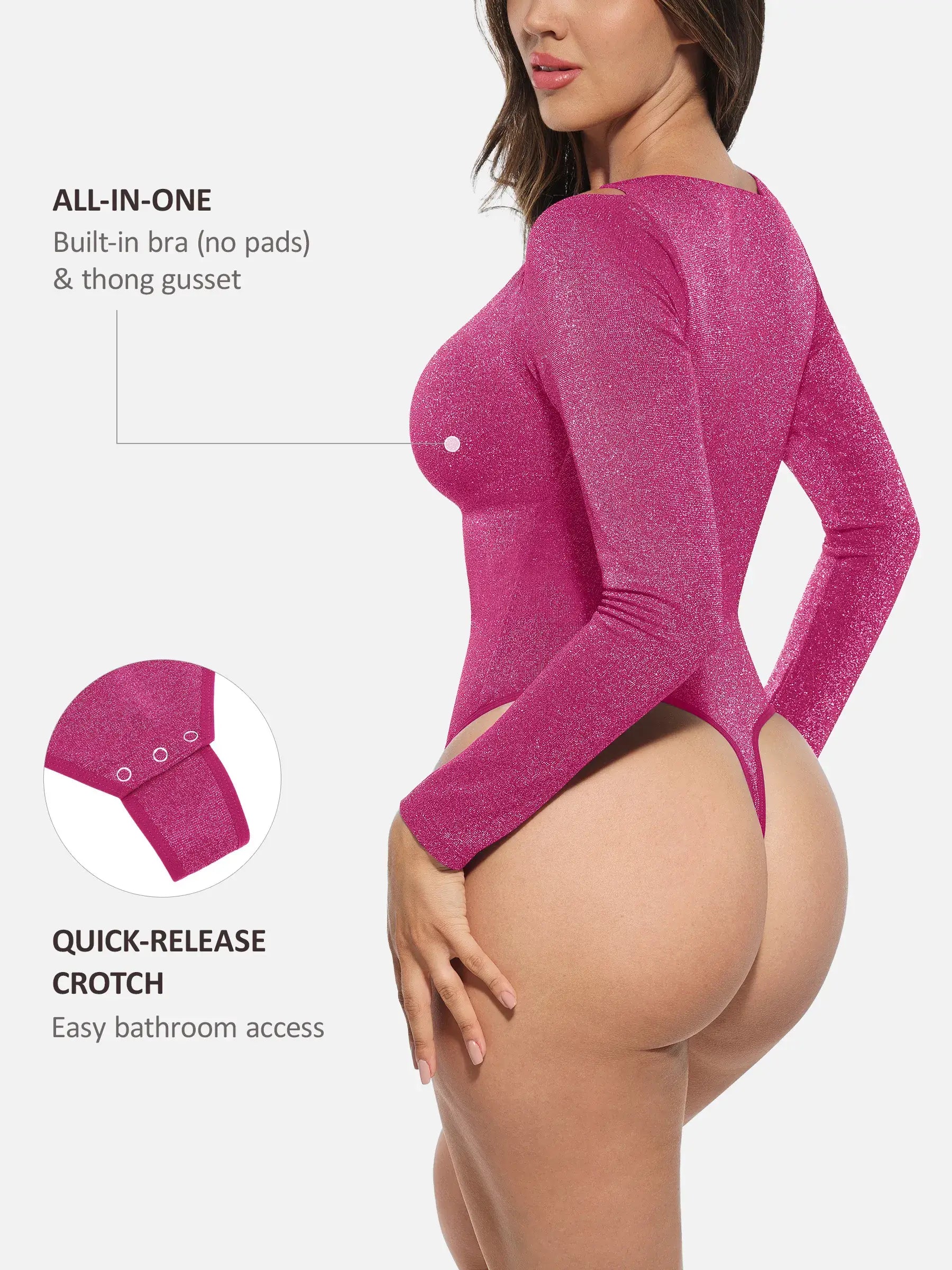 Neonwears Shiny Swing Collar All In One Bodysuit