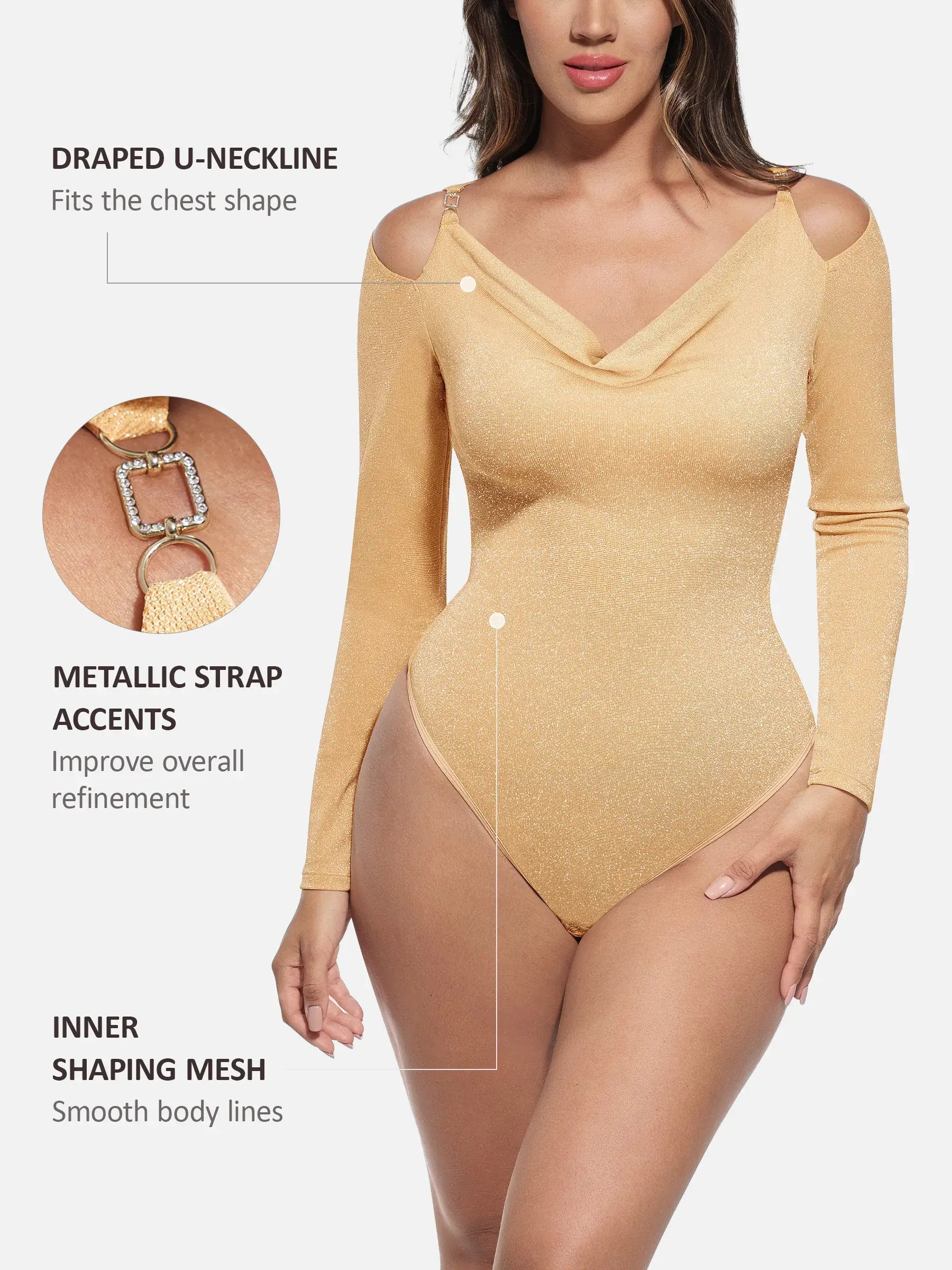 Neonwears Shiny Swing Collar All In One Bodysuit