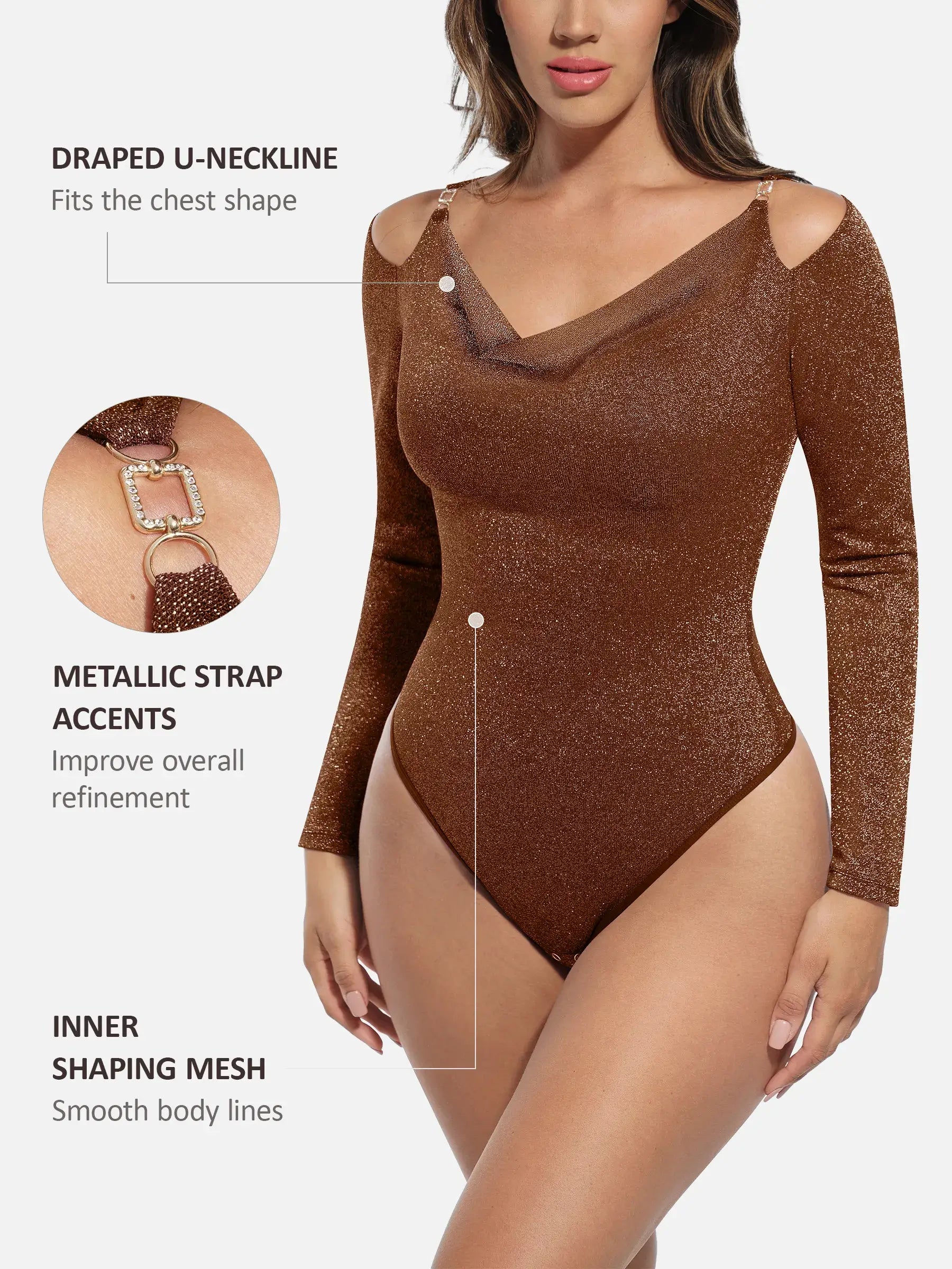 Neonwears Shiny Swing Collar All In One Bodysuit
