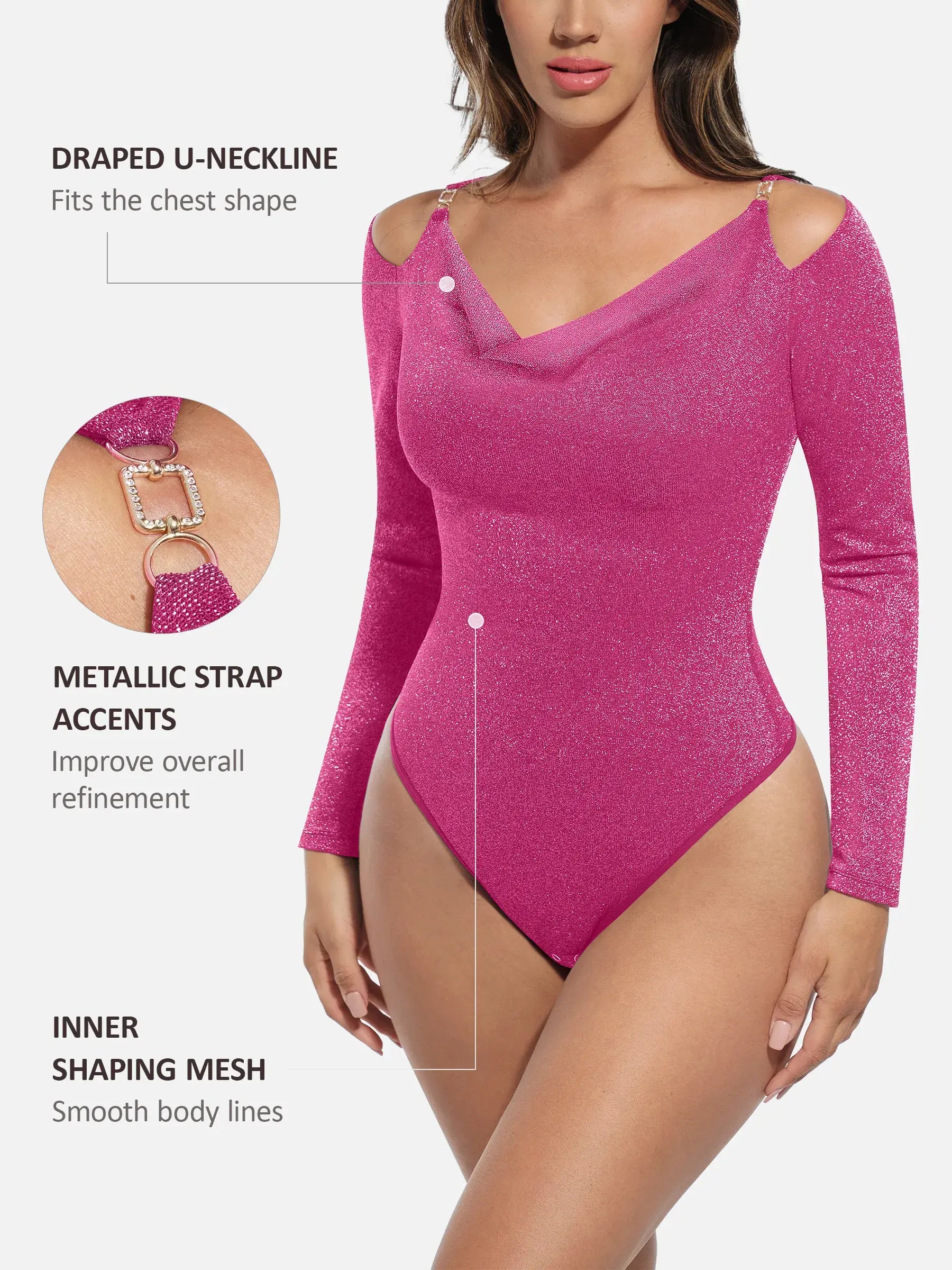 Neonwears Shiny Swing Collar All In One Bodysuit