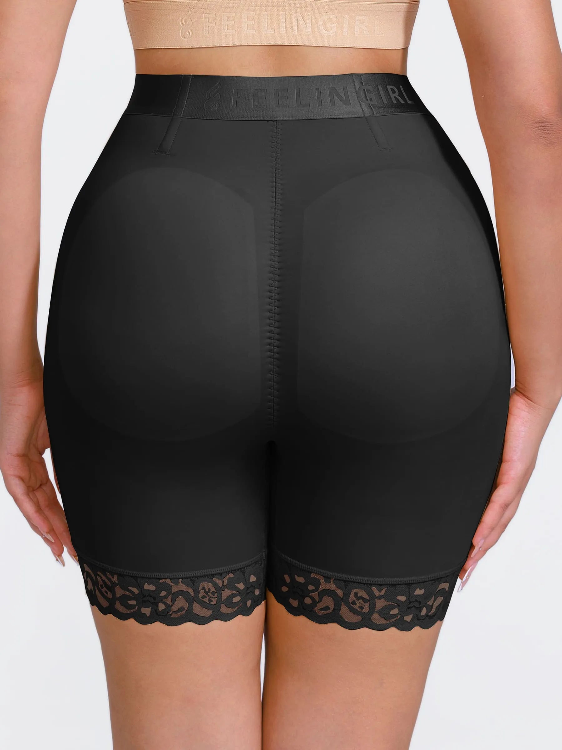 Neonwears Front-Zip Mid-Waist Shapewear Shorts