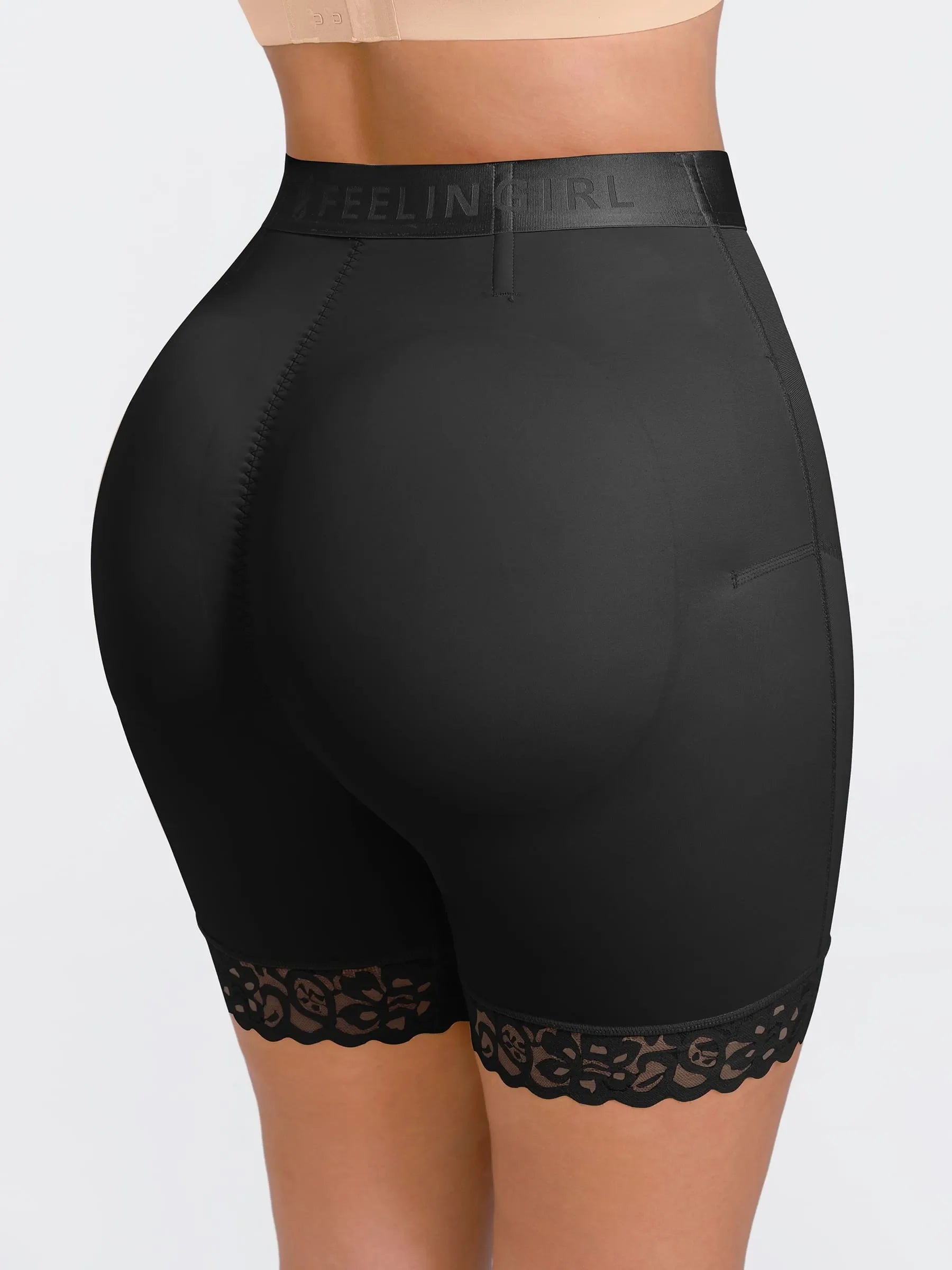 Neonwears Front-Zip Mid-Waist Shapewear Shorts
